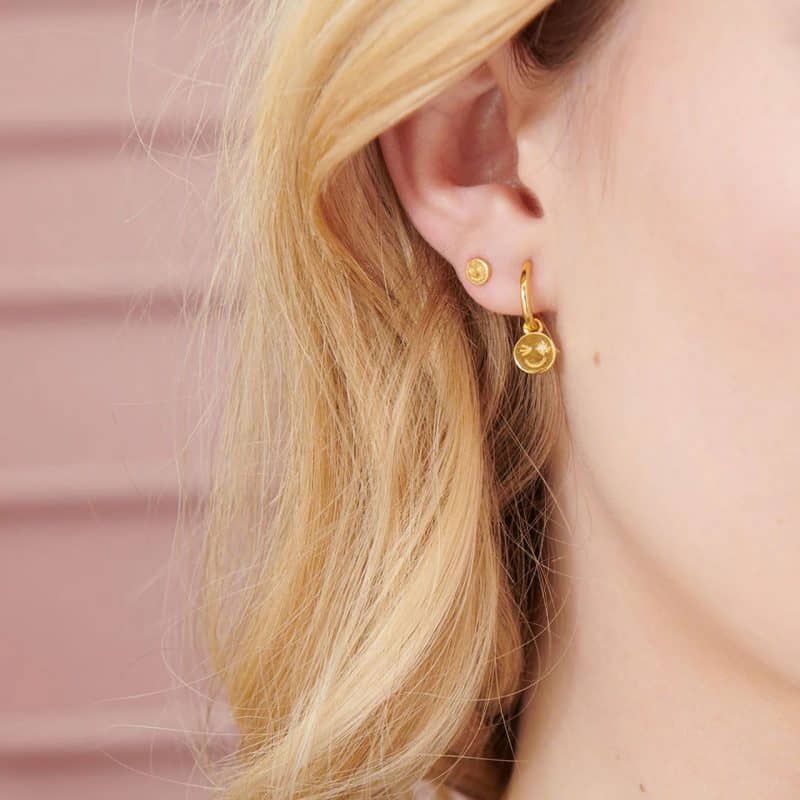 Happy Face Huggie Hoop Earrings - Rachel Jackson - Silverado Jewellery