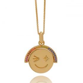 Rainbow Happy Face Spinning Necklace - Rachel Jackson - Silverado Jewellery