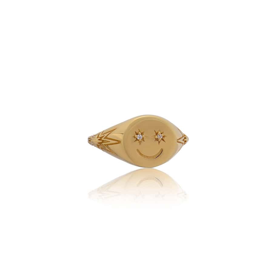 Happy Face Signet Ring main image 1