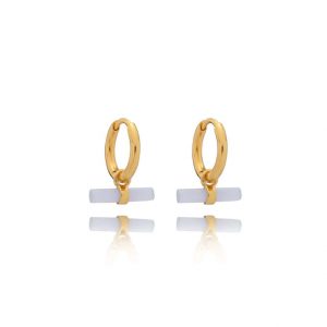 Bevelled Hexagon Hoop Earrings - Silverado Jewellery