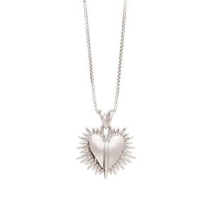 Silver Electric Deco Heart Necklace - Rachel Jackson - Silverado Jewellery