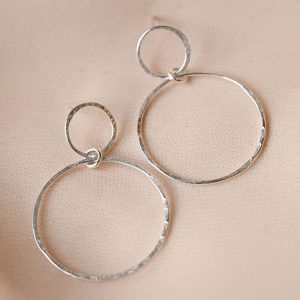 Silver double loop earrings - Wild Fawn - Silverado jewellery