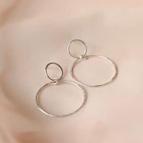 Silver double loop earrings - Wild Fawn - Silverado jewellery