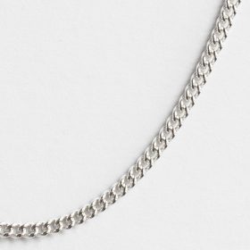 A mid-weight long silver curb chain