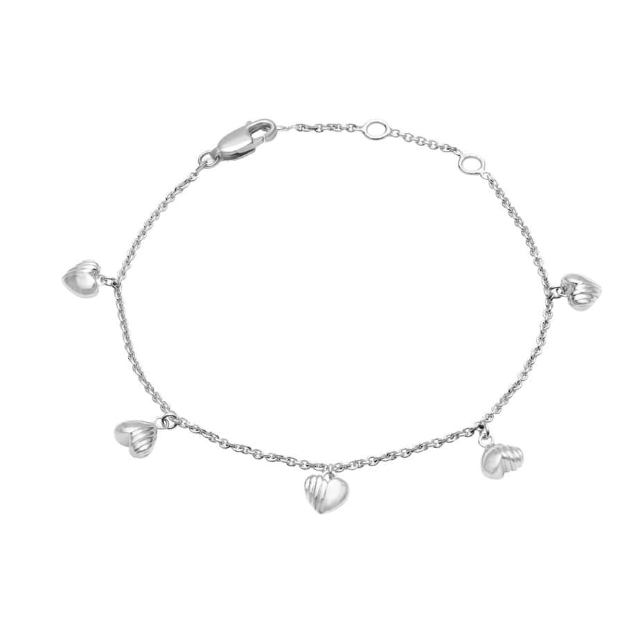 Silver Art Deco Hearts Bracelet - Silverado Jewellery
