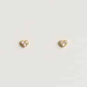 Gold heart Stud Earrings - Silverado Jewellery