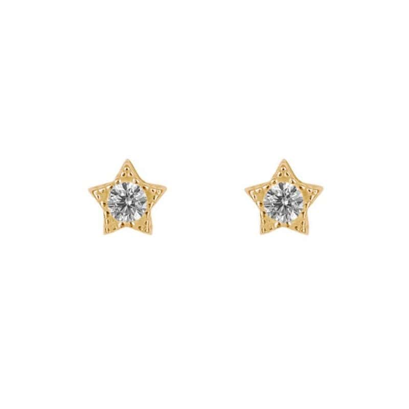 Gold Star Stud Earrings - Silverado Jewellery