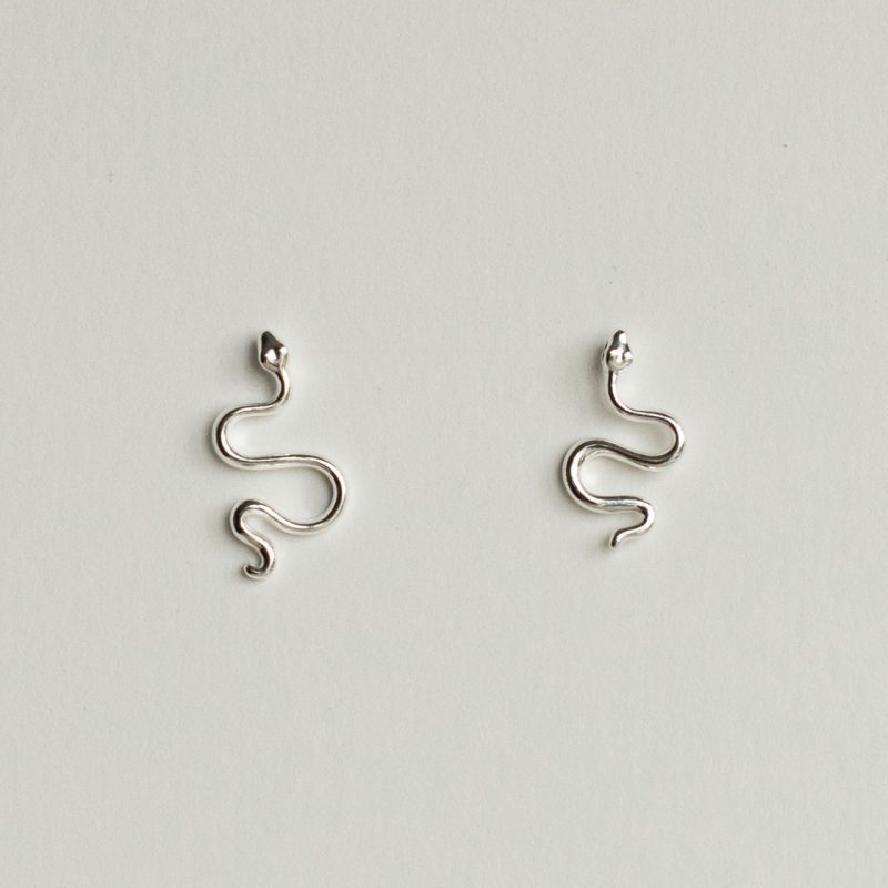 Silver snake stud earrings - Silverado Jewellery