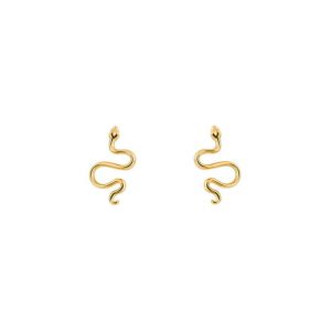 Gold snake stud earrings - Silverado Jewellery