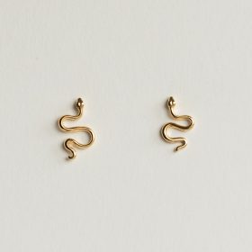 Gold snake stud earrings - Silverado Jewellery