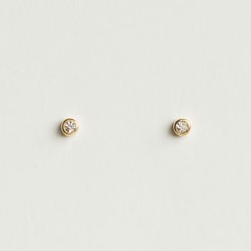 Gold Round Stud Earrings - Silverado Jewellery