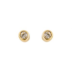 Gold Round Stud Earrings - Silverado Jewellery