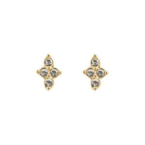 Gold Flower Stud Earrings - Silverado Jewellery