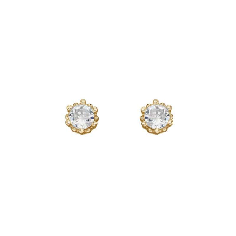 Millegrain Edge Round Stud Earrings - Silverado Jewellery