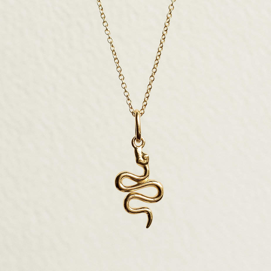 Yellow Snake Pendant - Yellow Serpent Necklace