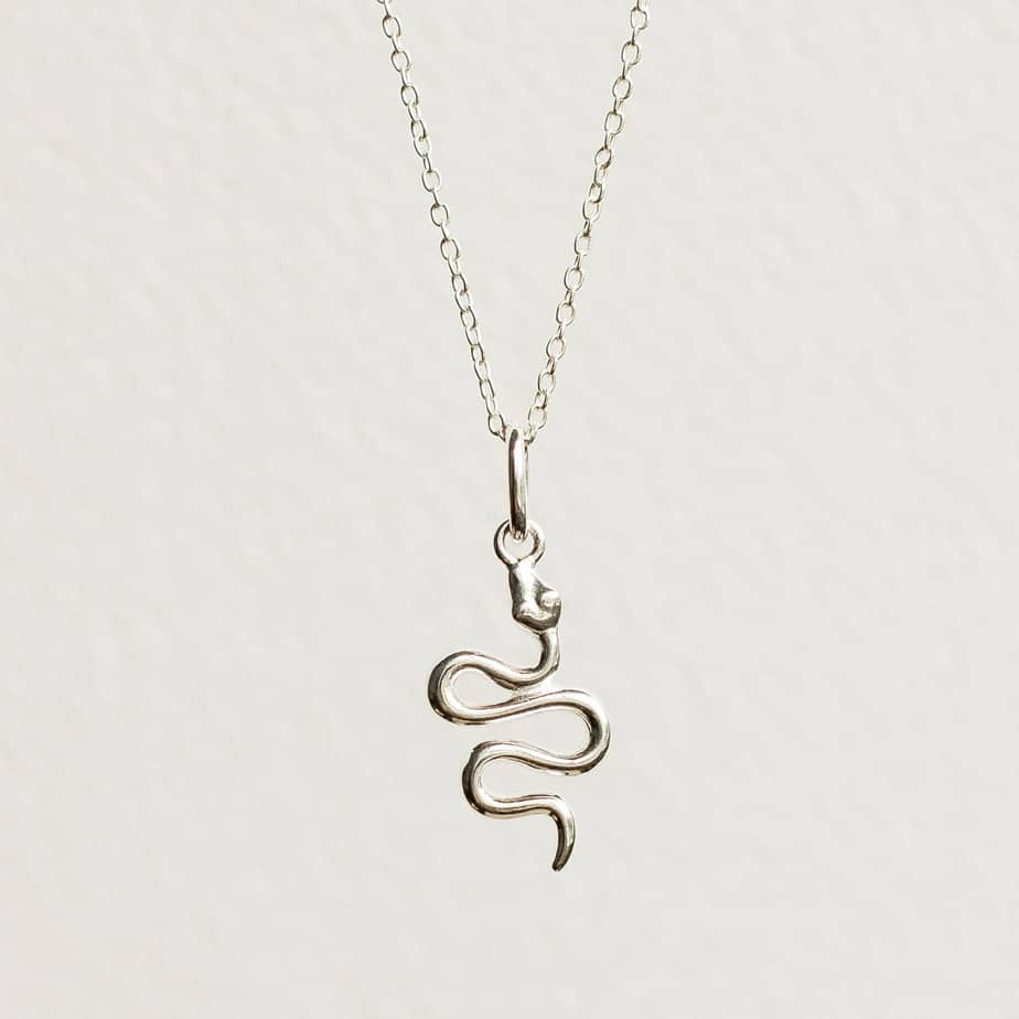 Silver snake clearance pendant necklace