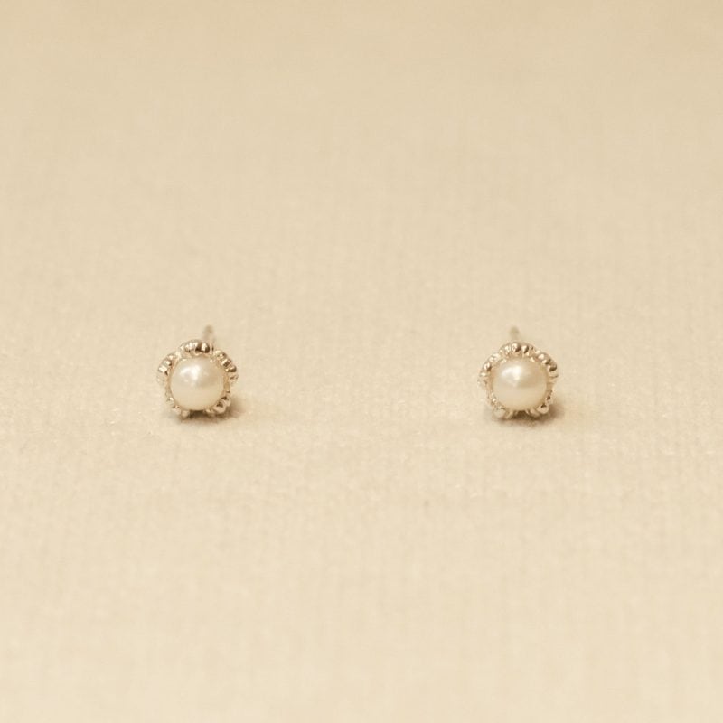 Villa Pearl Silver Stud Earrings - Rosie Kent - Silverado Jewellery