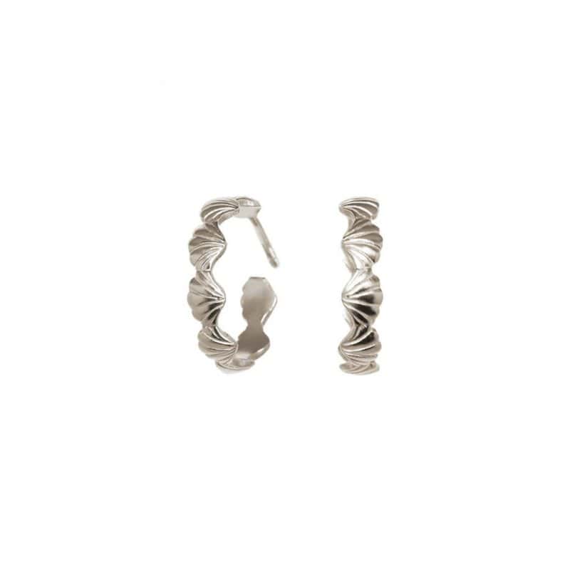 Silver Tiny Shell Light Hoop Earring - Rosie Kent - Silverado Jewellery