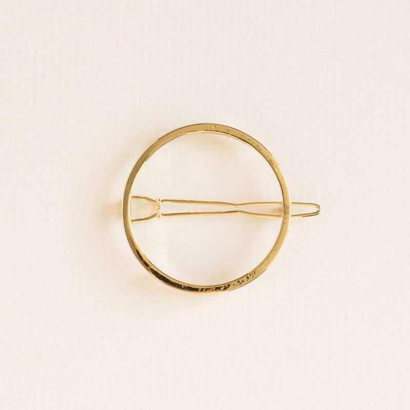 Gold Round Barette - Bachca - Silverado Jewellery