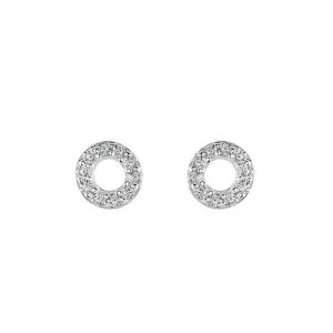 Silver Open Sparkle Stud Earrings - Silverado Jewellery