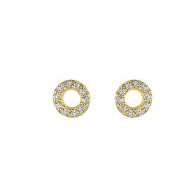 Gold Open Sparkle Stud Earrings - Silverado Jewellery