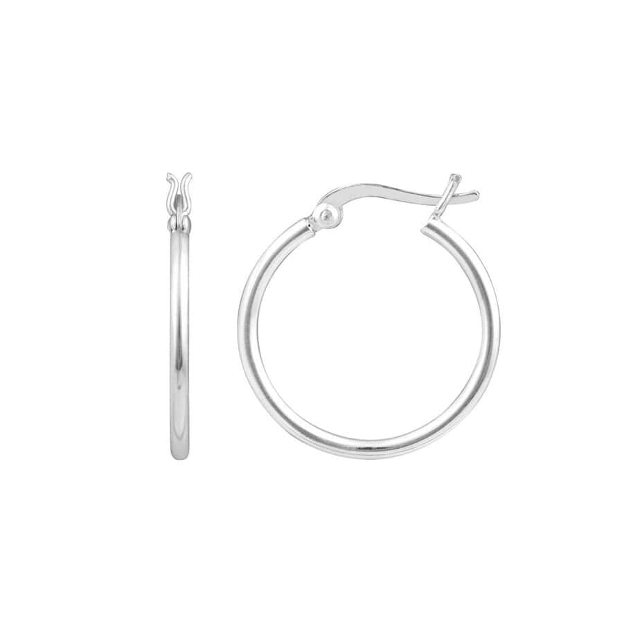 Simple Silver Plain 25mm Hoop Earring Silverado Jewellery