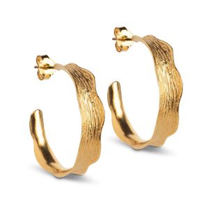 Large Ane Gold Hoop Earrings - Enamel Copenhagen - Silverado Jewellery