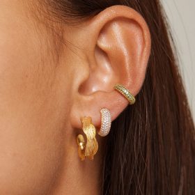 Gold ane small hoop earrings - Enamel Copenhagen - Silverado Jewellery