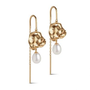 Gold Kai Pearl Earring - Enamel - Silverado Jewellery