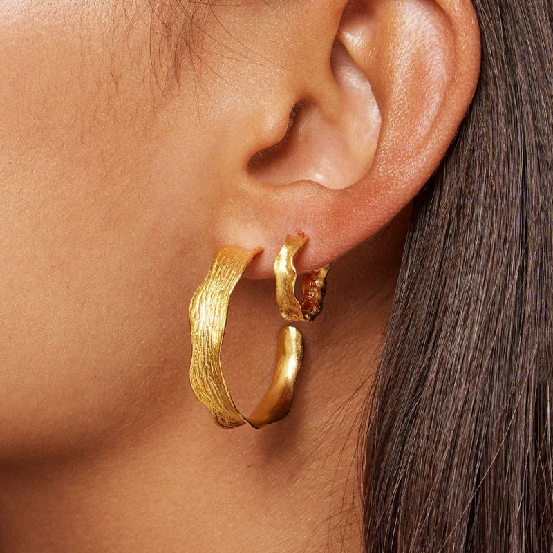 Large Ane Gold Hoop Earrings - Enamel Copenhagen - Silverado Jewellery