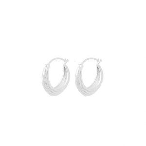 Small Silver Coastline Hoop Earrings - Pernille Corydon - Silverado Jewellery