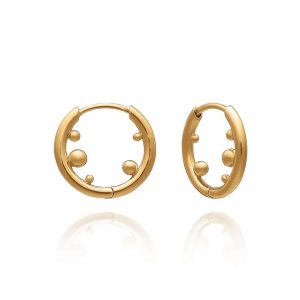 Stellar orb huggie hoop earrings - Rachel Jackson - Silverado Jewellery