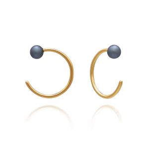 Stellar evolution black pearl hoop earring - rachel jackson - Silverado Jewellery