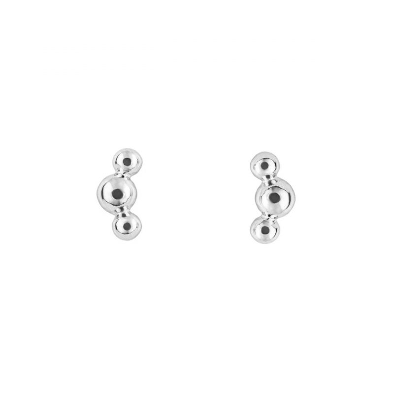 Silver Triple Ball Stud Earrings - Silverado Jewellery