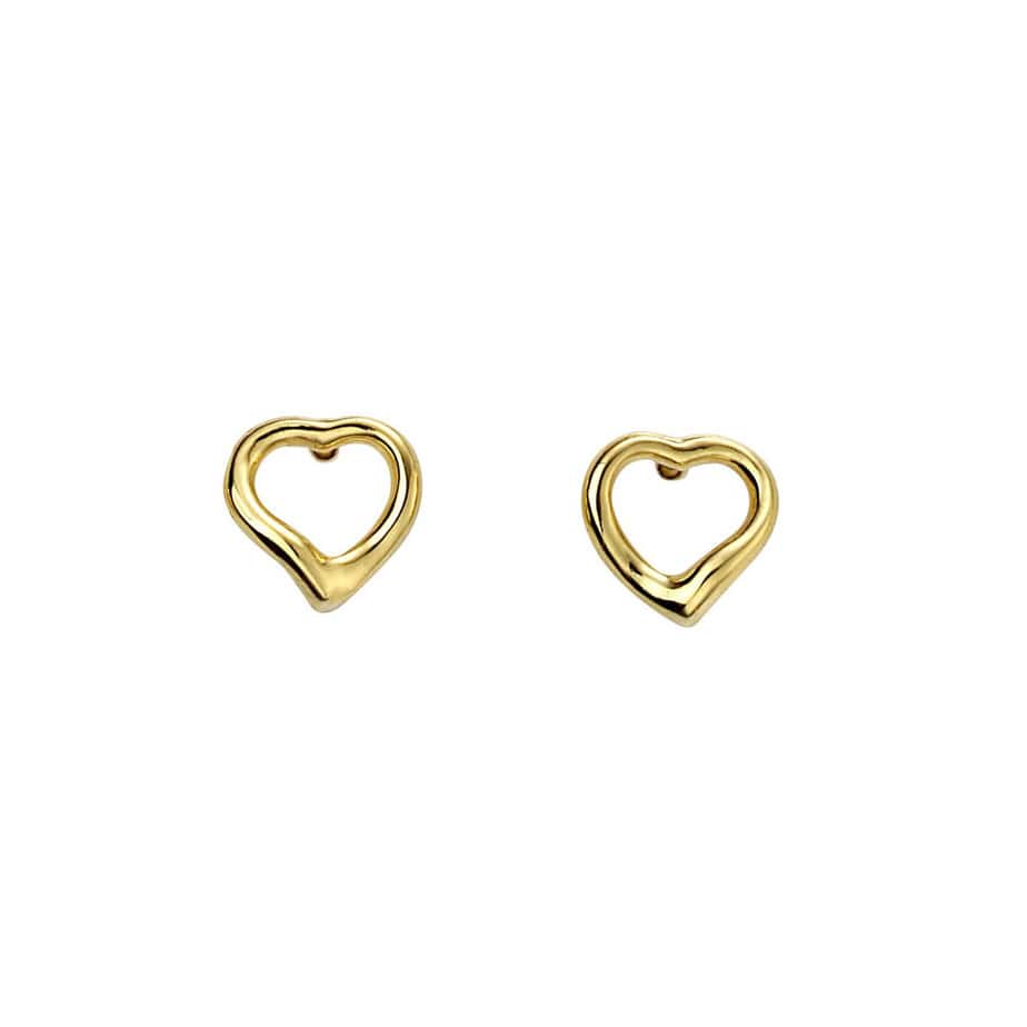 Small Open Heart Stud Earrings - Silverado Jewellery