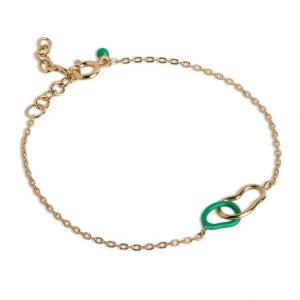 Green and Gold Double Circle Bracelet - Enamel Copenhagen - Silverado Jewellery