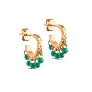 Green Astrid Hoop Earring - Enamel Copenhagen - Silverado Jewellery