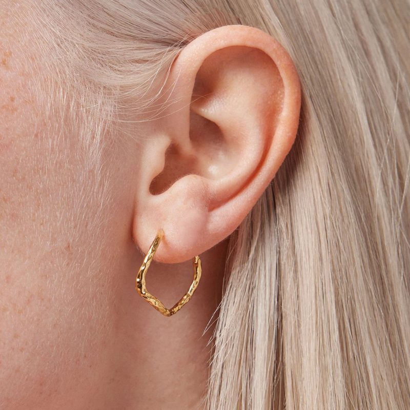 Gold Sway Hoop Earring - Enamel Copenhagen - Silverado Jewellery