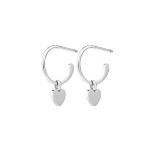 Silver Rosa heart hoop earrings - One & Eight - Silverado Jewellery