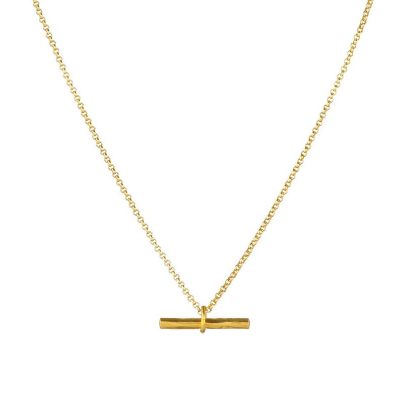 Gold Willow t-bar necklace - One & Eight - Silverado Jewellery