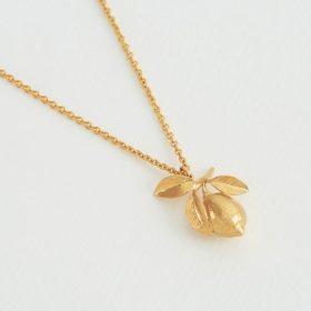 Large lemon & leaf pendant - Alex Monroe - Silverado Jewellery