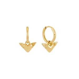 Guardian Angel Wings Huggie Hoop Earrings - Rachel Jackson - Silverado Jewellery