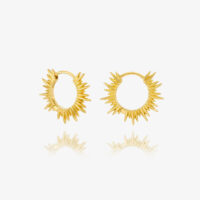 Gold Electric Goddess Huggie Hoop Earrings - Rachel Jackson - Silverado Jewellery