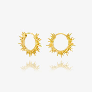 Gold Electric Goddess Huggie Hoop Earrings - Rachel Jackson - Silverado Jewellery