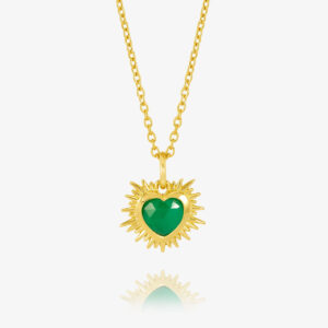 Mini Electric Green Agate Heart Necklace - Rachel Jackson
