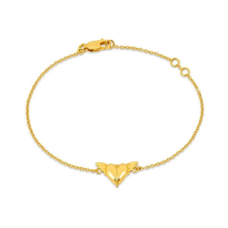 Angel Wing Heart Chain Bracelet - Rachel Jackson - Silverado Jewellery