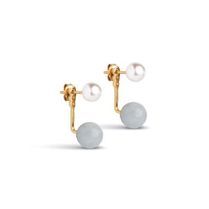 Althea Pearl and Aqua stud earrings - Enamel Copenhagen - Silverado Jewellery