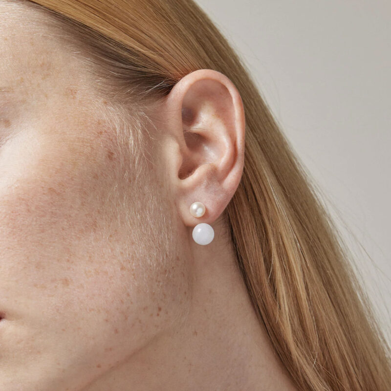 Althea Pearl and Aqua stud earrings - Enamel Copenhagen - Silverado Jewellery