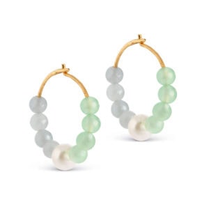 Kalea Green, Blue and Pearl Earrings - Enamel Copenhagen - Silverado Jewellery