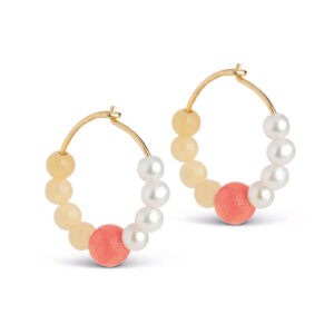 Kalea Pink, Pearl and Yellow Earrings - Enamel Copenhagen - Silverado Jewellery